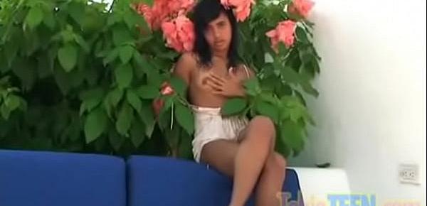  Tobie Teen small latina tits outdoors